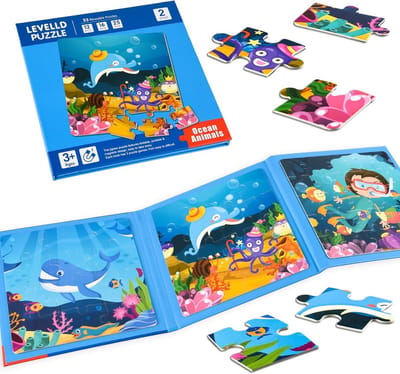 Magnetische Puzzel voor Kinderen Vanaf 3 Jaar - Oceaan Themadoos met Verwisselbare Stukjes