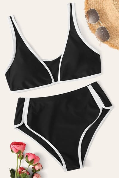La Nuita Zwarte Sportieve Bh Set Dames - Comfortabele Bralette en Hoge Slip - Naadloze Tweedelige Set (S t/m XL)