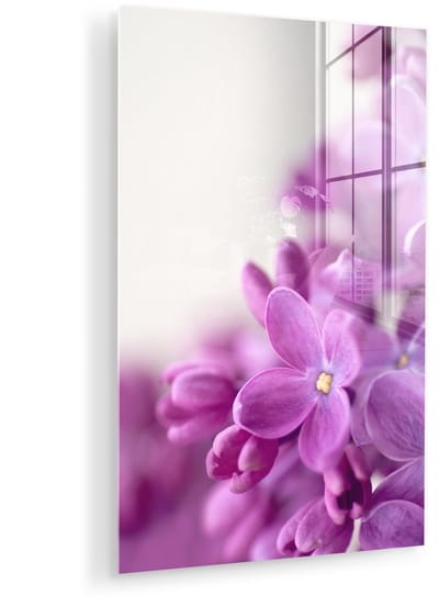 ® Glasschilderij 120x180 cm - Schilderij acrylglas - Seringenblaadjes in volle bloei - Foto op glas - Muurdecoratie woonkamer - Wanddecoratie slaapkamer - Schilderijen