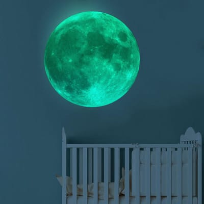 Maan Muursticker Gloeiende Lichtgevende Muursticker PVC Doe-het-zelf Muurpapier voor Slaapkamer Decoratie12cm   4,7 inch