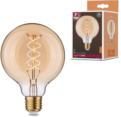 Rustic Shine Standaard 230 V LED Globe Draad in S-vorm 300lm 4,2W 1800K dimbaar Goud