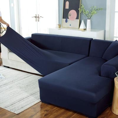 Housse de canapé élastique tout compris quatre saisons impression générale housse de serviette de canapé salon maison housse de canapé d'angle 1/2/3/4 places 1-Seat 90-140cm 1PC bleu foncé