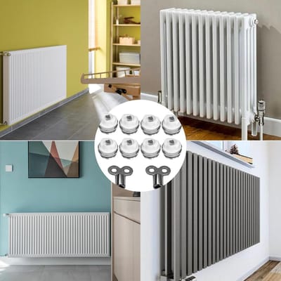8 Stuks Handmatige Radiator Ontluchtingsventielen met 2 Sleutels, 1/2 Inch