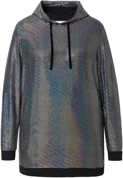 Angel of Style - Dames - Hoodie regenboogpailletjes capuchon - Multicolor - Maat 46