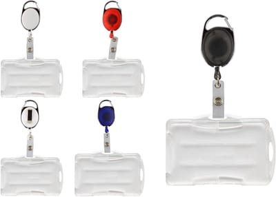 Kaarthouder Set - Badgehouder Yoyo - Toegang Vereenvoudigen - Dubbele Kaart Capaciteit - 10 Stuks - Blauw Transparant