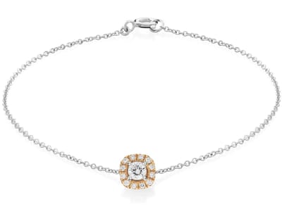 Orphelia AD-1028/1 - Armband - 18 Karaat Goud Bicolor / Diamant 0.26 ct - 18 cm