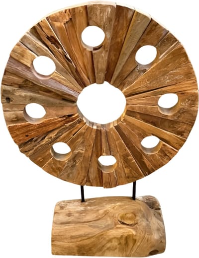 Houten decoratie - op standaard H26  - retro - trendy