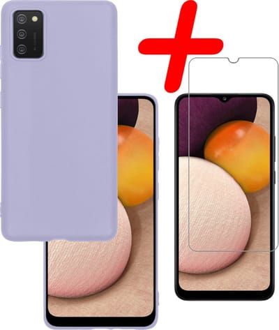 Hoesje Met Screenprotector - Geschikt voor Samsung Galaxy A02s - Sterk & Shockproof - Back Cover - Siliconen Case - Telefoon Hoes - Lichtroze