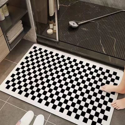 Crèmige Lucht Badkamer Waterabsorptie Diatomeeënaarde Vloermat Slijtvast Vuilafstotend Kussen Badkamer Wastafel Sneldrogend Antislip Voetmat 40 * 60cm