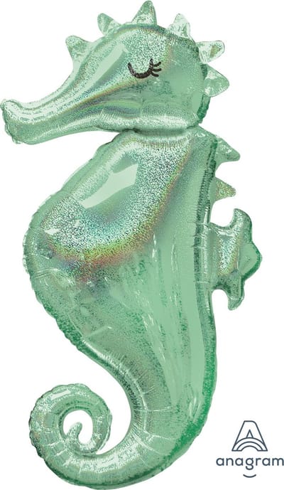 Amscan Folie Ballon Zeepaardje - Holografisch en plat - 70cm