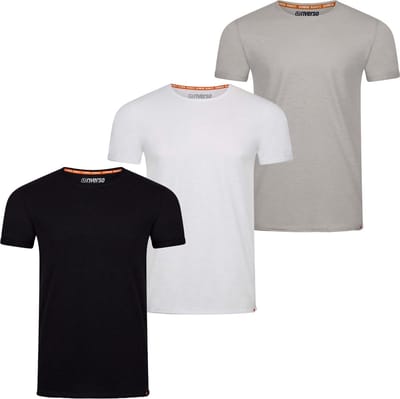 riverso Heren T-Shirt RIVLenny O-Neck 3er Pack regular fit Veelkleurig S Ronde Hals Volwassenen - gemaakt van 100% katoen
