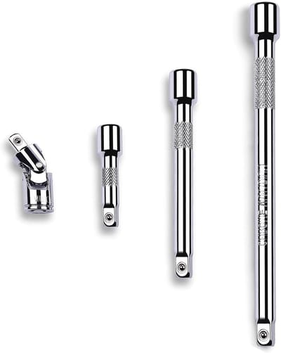 Set van 4 Stuks Chroom Vanadium Stalen Bougiesleutels - 1/4" Pijp Sleutel Set voor Steeksleutels en Ratelsleutels, 45 mm tot 150 mm