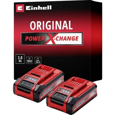 Einhell Twinpack 3.0 Ah Plus Accu - Power X-Change - 18 V/Li-ion - 2x 3.0 Ah accu - Max. vermogen: 900 W - Active Accu Management Systeem