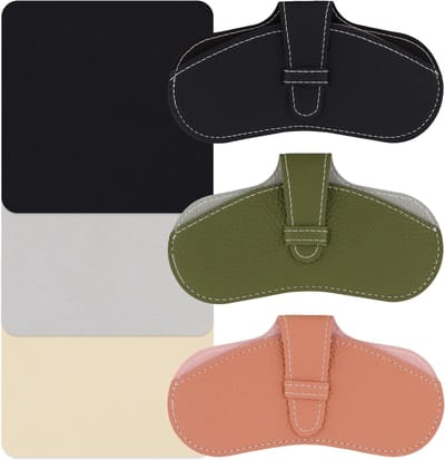Compacte en Draagbare Zonnebril Etuis - 3 Stuks, Ideaal voor Reizen en Buitenactiviteiten, Luxe Leer, Geschikt voor Mannen en Vrouwen