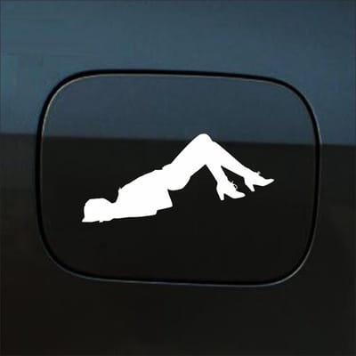 Bumpersticker - Dame  - 6,4 X 18 - Wit