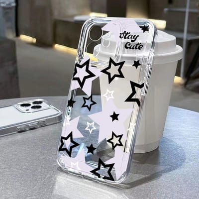 Transparant Ster Telefoonhoesje Voor iPhone 13 Hoesjes iPhone 11 15 16 Pro Max 14 12 X Xs 13pro 16promax 16pro 15promax Siliconen Hoesjes For iPhone 14 Pro gray
