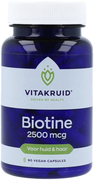 Vitakruid Biotine 2500 mcg voor Huid, Haar & Nagels 90 Vegetarische capsules