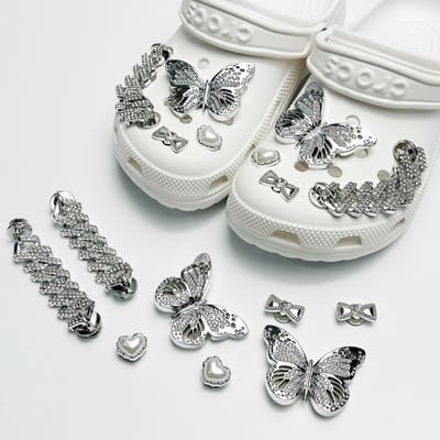 Schoenaccessoires-geschikt voor crocs charms- geschikt voor crocs pins- geschikt voor crocs Accessoires- geschikt voor Crocs Jibbitz-CJ-223 Ketting vol boord vlinder