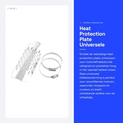 Dailygoods- Hittebeschermingsplaat roestvrij staal - Universele uitlaat - Hittebeschermplaat motorfiets - Geluidsdemper - Warmte-isolatieafdekking - Afmetingen 18,5 x 6,8 cm - Uitlaatbescherming
