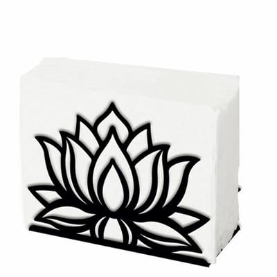 Allecto - Servethouder - Vrijstaande Servetdispenser - Rustiek Design - Zwarte Lotus - Tafelblad Tissue Stand - Perfect voor Keuken & Restaurant
