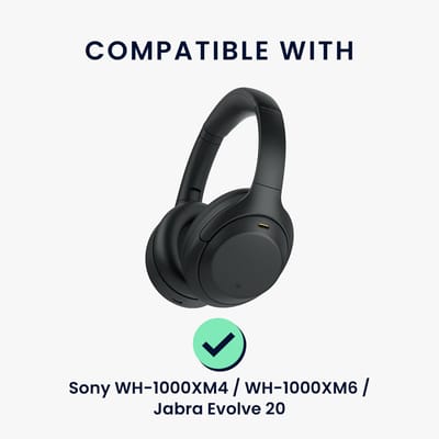 kwmobile Neopreen hoes voor koptelefoon WH-1000XM4 / WH-1000XM6 / Jabra Evolve 20 - Case voor koptelefoon - Reistas zakje voor headphones - Zachte beschermhoes Over-Ear marineblauw