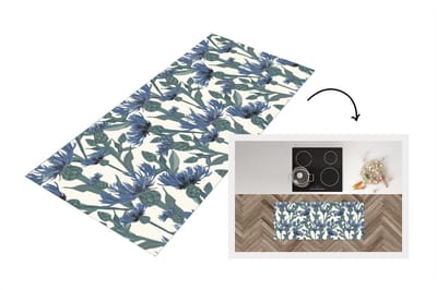Keukenloper - Loper keuken - Patronen - Korenbloem - Natuur - Plant - 120x50 cm - Keukenloper vinyl