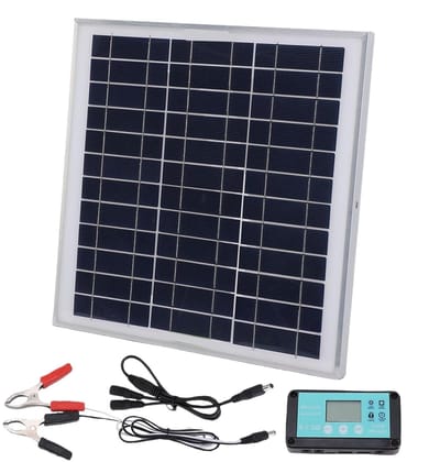 Zonnepaneel Set - Acculader Onderhouder - Energie Opwekken - Compleet Met Regelaar - 100W - Zwart