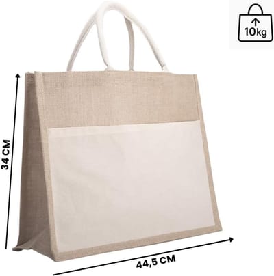 Gepersonaliseerde jute tas met katoenen zakje 44,5 cm