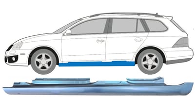 Volledige dorpel voor Volkswagen Golf 5 Variant 2007-2010 / Links