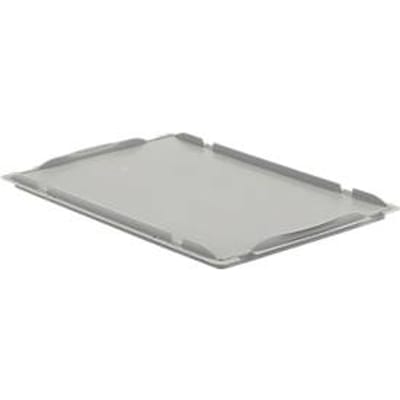 Oplegdeksel D64 voor Euronorm bak LTB/ELB, 600 x 400 mm, grijs