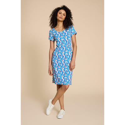 White Stuff Tallie Eco Vero Jersey Dre Teal Printed Size: 20 REGULAR | Midi Dresses Outlet | Dames |