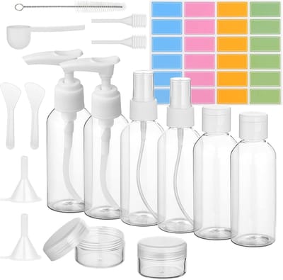 Siliconen Reisset met Levenslange Garantie, Lekvrije Flessen voor Shampoo en Cosmetica, 6 x 80 ml, Perfect voor Reizen en Vakanties
