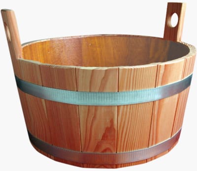 Sauna Voetenbad Gelakt van Larikshout - Incl. afvoer en overlooppijp (16L)
