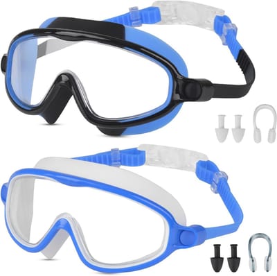 Zwembril voor Kinderen en Tieners 3-15 jaar, 2-pack, Waterdicht, Anti-condens en UV-bescherming