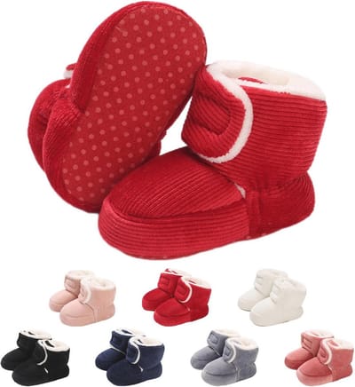 Fleece Booties voor Pasgeborenen - Warme Anti-slip Winterschoenen voor Baby's (0-18 maanden)