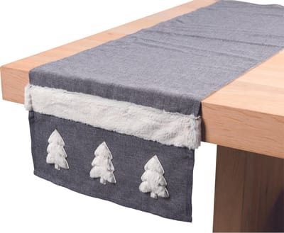 2LIF Tafelloper Finn - 40 cm x 220 cm - Grijs