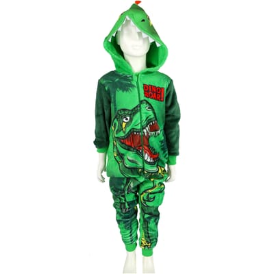 Dinoroar Coral-Fleece Onesie - Maat 98/104 - Pyjama - Groen - Jongens