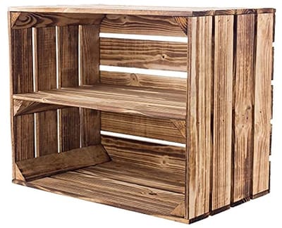 Fruitkisten Hout - Opbergkisten Set - Woonruimte Inrichten - Gevlamd Design - 50x40x30cm - Bruin