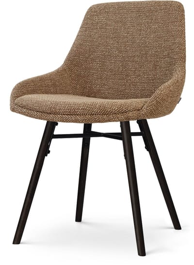 Nolon Nena-Isa Eetkamerstoel bruin blend - zwart houten onderstel - japandi stijl - houten poten - zachte zitting