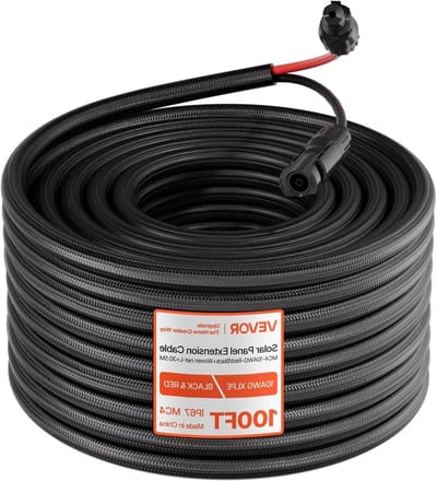 Verlengkabel - Zonne kabel - Energie overdracht - Vlamvertragende bescherming - 305 meter - Zwart