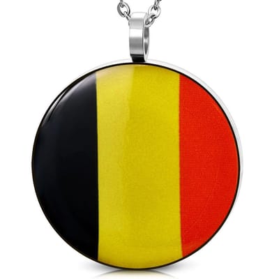 Amanto Ketting Aljan - 316L Staal - Belgische Vlag - Ø30mm - 60cm