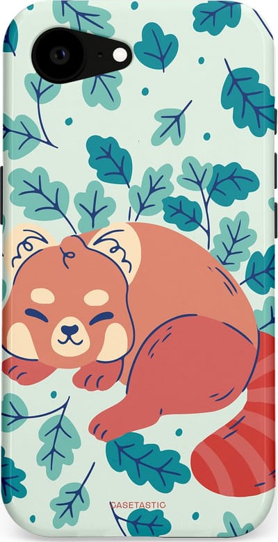 Casetastic Hoesje Geschikt voor Apple iPhone 16e Magsafe - Stijlvolle Beschermende Duo-layer Case - Rode panda avonturen