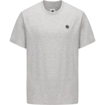 Pretty Green Heren-T-shirt met logo op de borst en ronde hals (Grijze Mergel)
