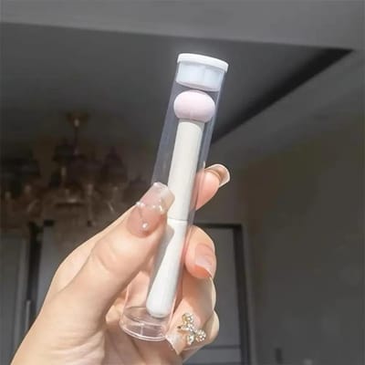 1 stuk concealerborstel met paddenstoelvormige kop voor het opvullen van donkere kringen, perfect voor make-up, gemakkelijk schoon te maken, make-upborstel, manicure-accessoire. roze