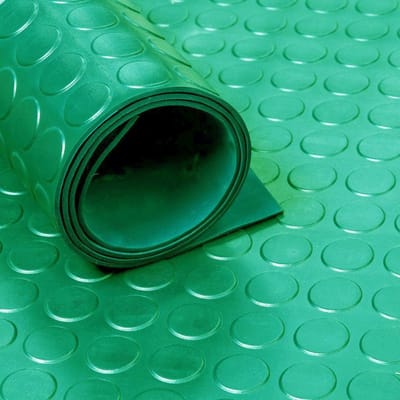 IVOL Rubbermat op rol - Noppen 3mm Groen - Breedte 120 cm - Geurloos - Rubber loper - Per strekkende Meter