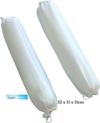 Guling.nl Gulings - *2 stuks* Bby Bantal Pollo Maat:~52xØ~10-11cm. - Medium - 200gr. 100% Easyrest™ Prosoft™ Met Witte sloop + rits Low Sweat! Pro soft™-actieve holle gesiliconeerde duurzame hypoallergeen ademende Microvezel. Vegan en Hallal -Goeling