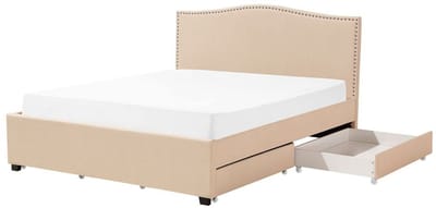 MONTPELLIER - Bed met opbergruimte - Beige - 180 x 200 cm - Polyester