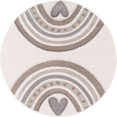 Kindertapijt Kosmos beige 120 cm rond