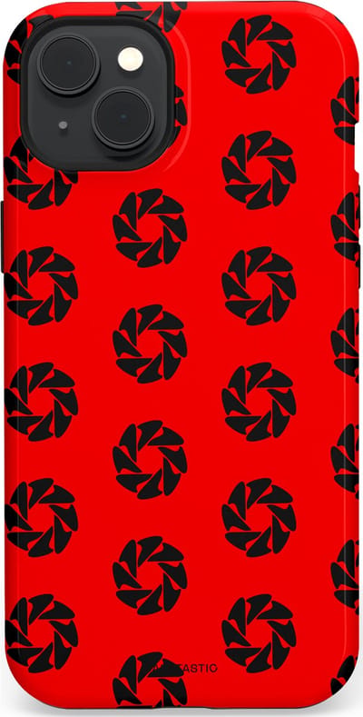 Casetastic hoesje geschikt voor Apple iPhone 15 Plus - MagSafe - Dubbellaagse bescherming - Zwarte Sterren op Rood - Fashion Case - Rood Zwart