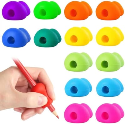 Set van 15 ergonomische penhouders voor kinderen, schrijfhulpmiddelen voor linkshandigen en rechtshandigen, gripverbetering voor beter schrijven